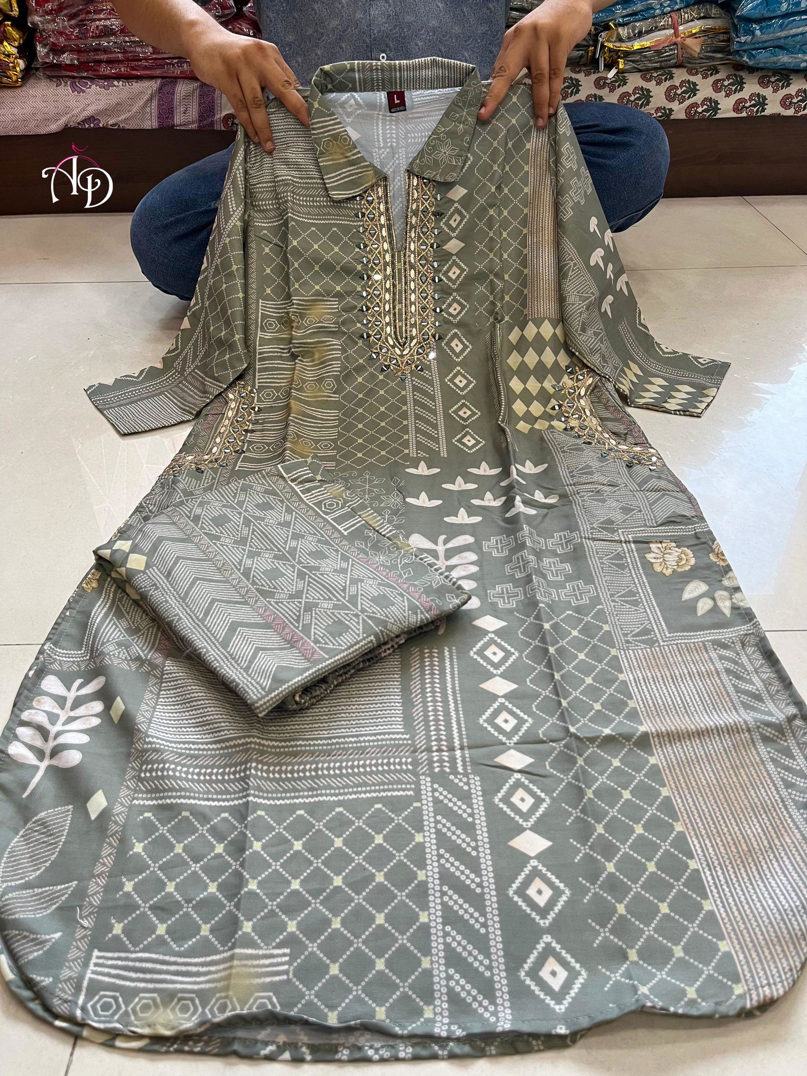 Akshar Heavy Summer Muslin Printed Cord Set Kurti With Bottom Wholesale Price In Surat